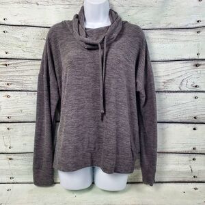 Maurices Women's Cowl Neck Pullover Top Gray Long Sleeve Size Large Soft Stretch